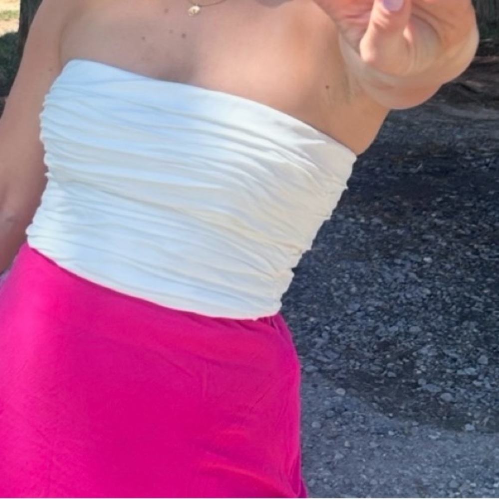 Reformation Cream Ruched Tube Top - Picture 2 of 5
